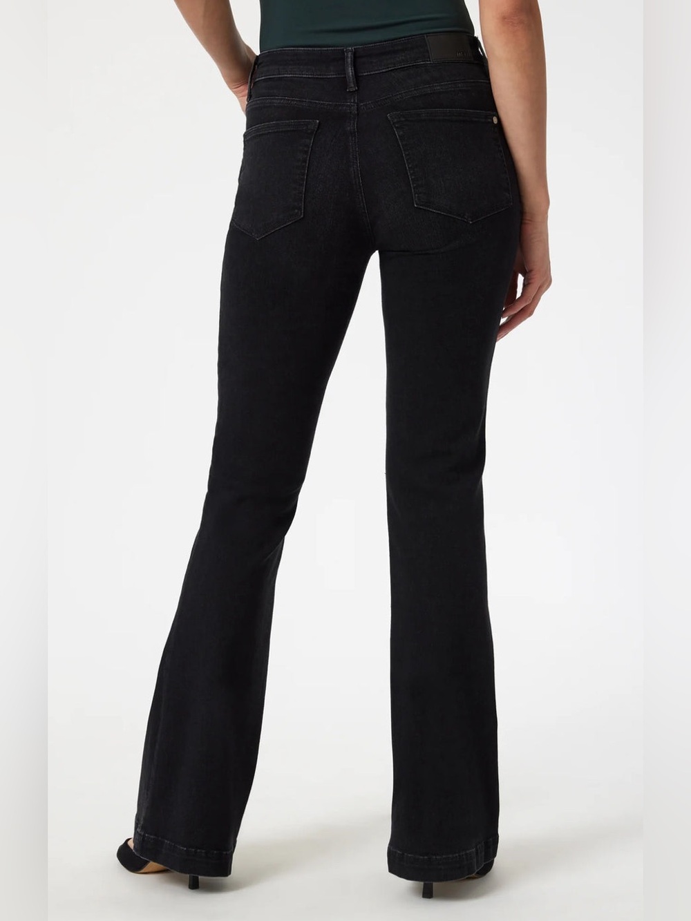 Mavi Sydney Wide Leg Flare Jeans High Rise Black Smoked Brushed Feather Blue 25 - Picture 5 of 12